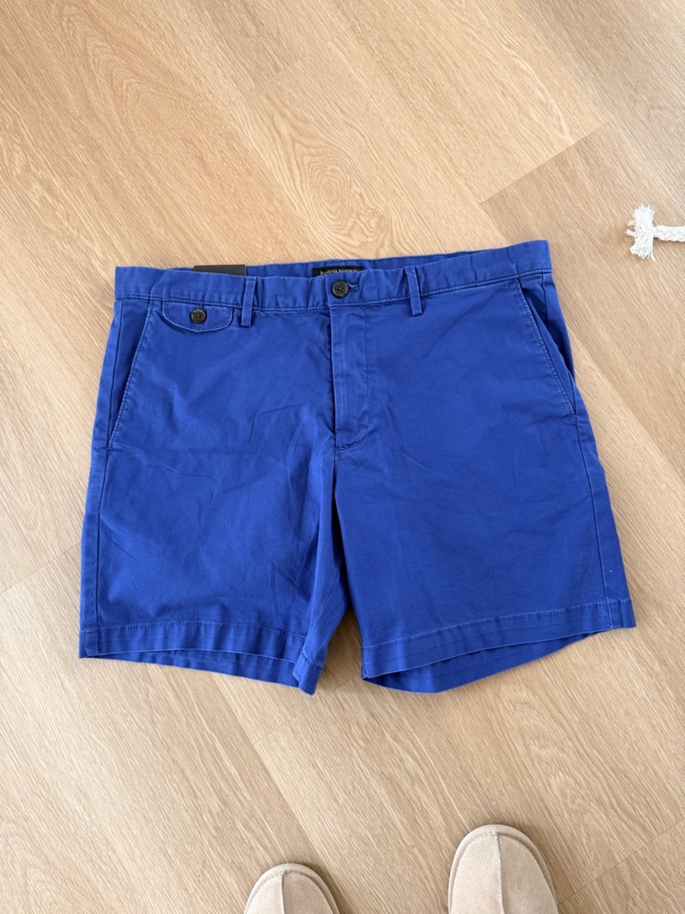 Banana Republic Royal Blue Flat-Front Lived-In Chino Shorts Size 36